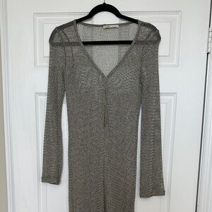 Pull&Bear Silver Maxi Dress/Cover Up size Medium